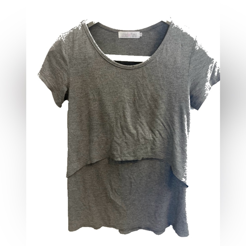 Latched Mama gray nursing tee